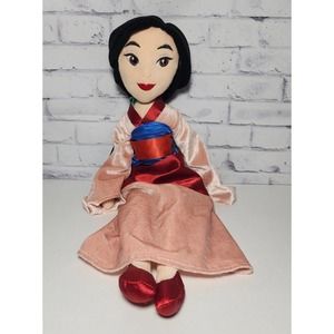 Disney Store Mulan Plush Soft Doll 20" Tall Pink Dress